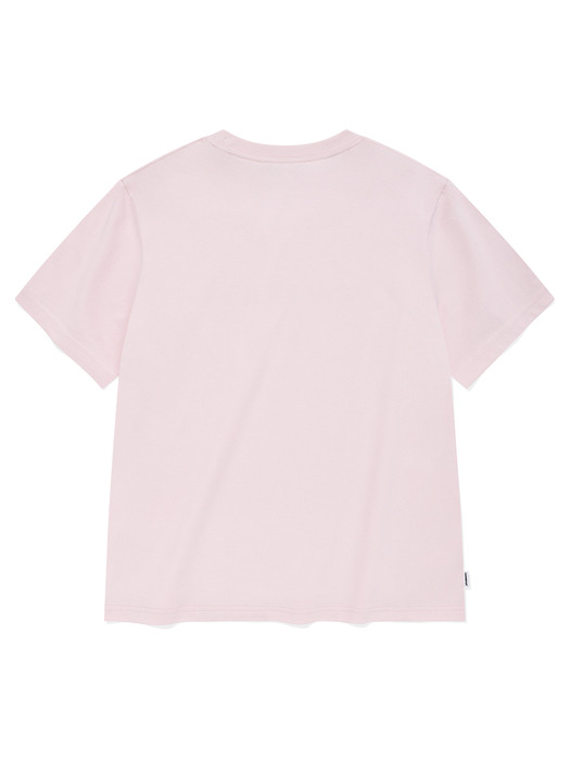 우먼 레귤러핏 쿠퍼 로고 티셔츠 라이트 핑크