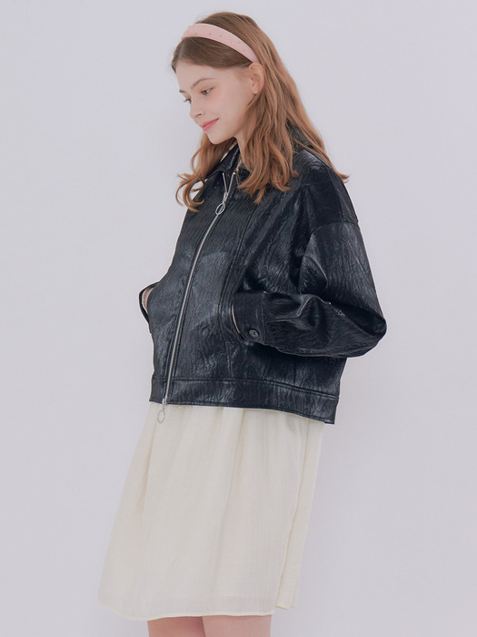 MET wrinkle leather jacket black