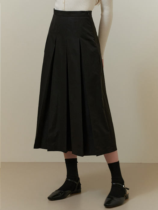 Chou pleats skirt (black)