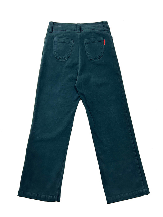 10s peach cotton straight stretch pants-Vermillion green