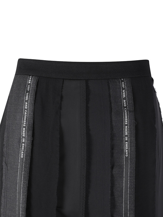Selvedge Patch Work H-line skirt_RQKAS24533BKX
