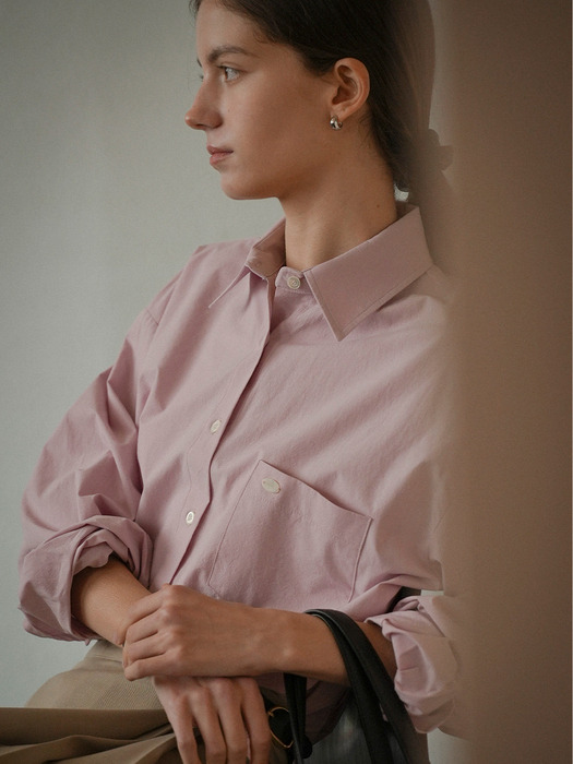 Basic placid cotton shirt_Pink