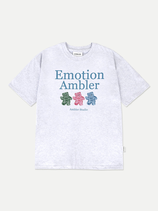 Emtion Bear Over fit T-Shirts AS1111 (White-Melange)