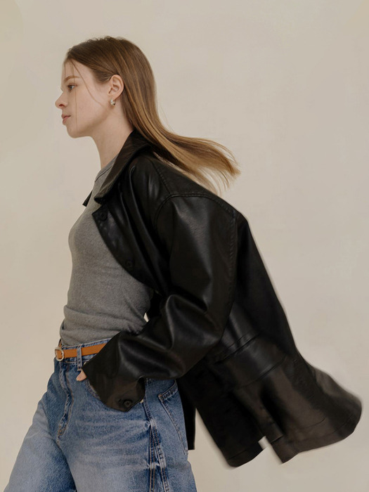 Vintage Leather Overfit Jacket