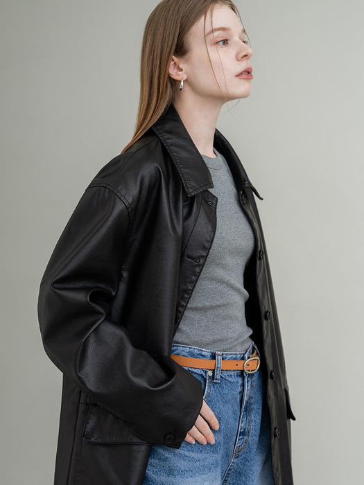 Vintage Leather Overfit Jacket