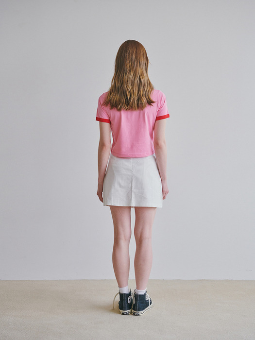 24Spring Heart graphic Ringer tee_ Pink