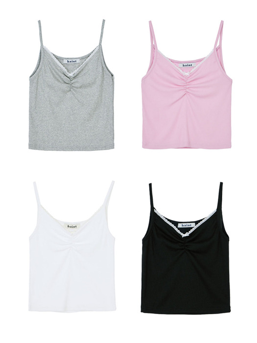 NARI RIBBON SHIRRING SLEEVELESS_4COLORS