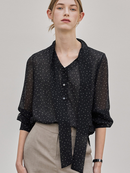 Heart Pattern Blouse_Black