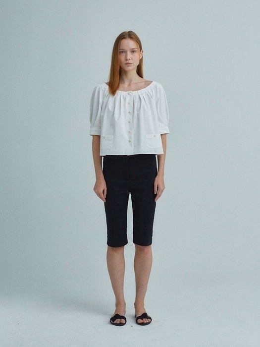 Caroline half blouse, white