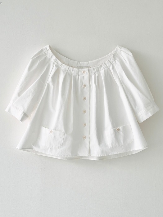 Caroline half blouse, white