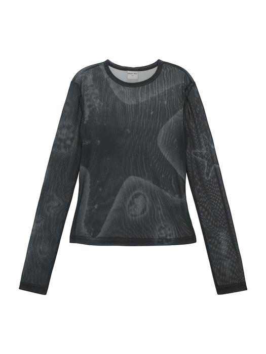 STARFISH MESH TOP IN CHARCOAL