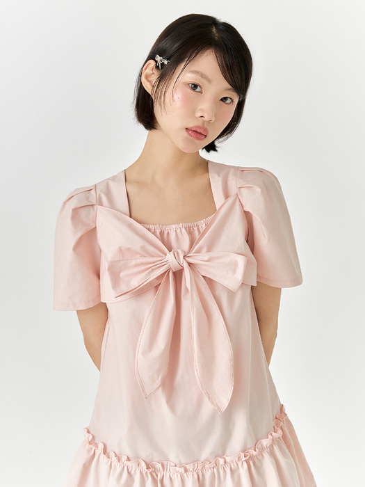 RIBBON TIE DRESS - PINK