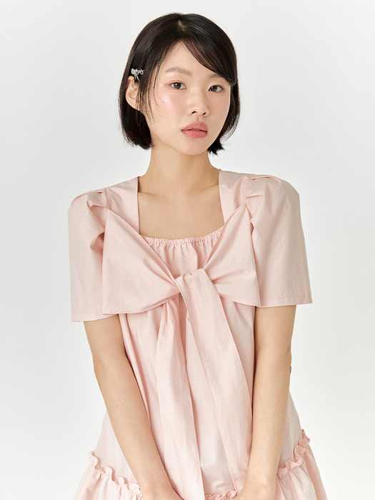 RIBBON TIE DRESS - PINK