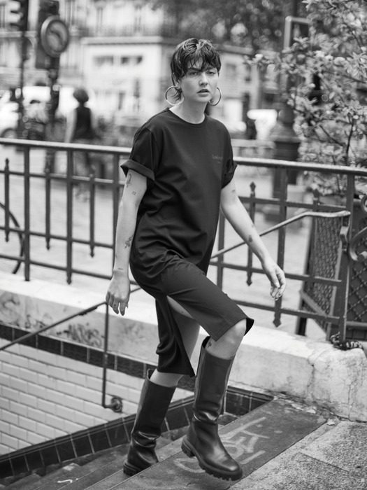 레몬플렛]SELLIER JERSEY DRESS (LOP002KRKNT)