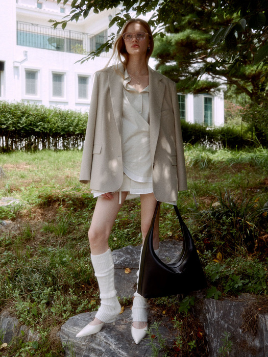 [ESSENTIEL] PIANO Classic Two-Button Oversized Jacket_Beige