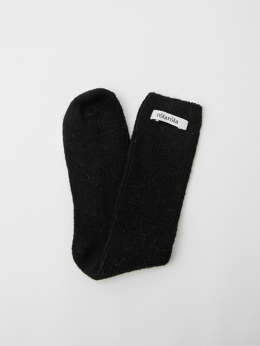 WOOL LONG SOCKS BLACK