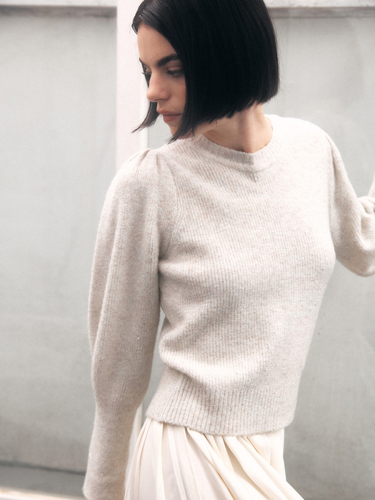 Spangle Puff Sleeve Pullover