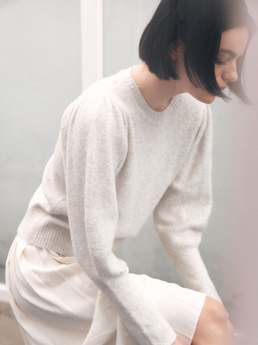 Spangle Puff Sleeve Pullover