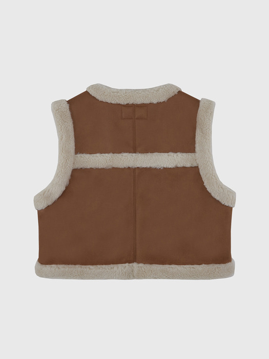 Maya Shearing Vest_Camel Brown