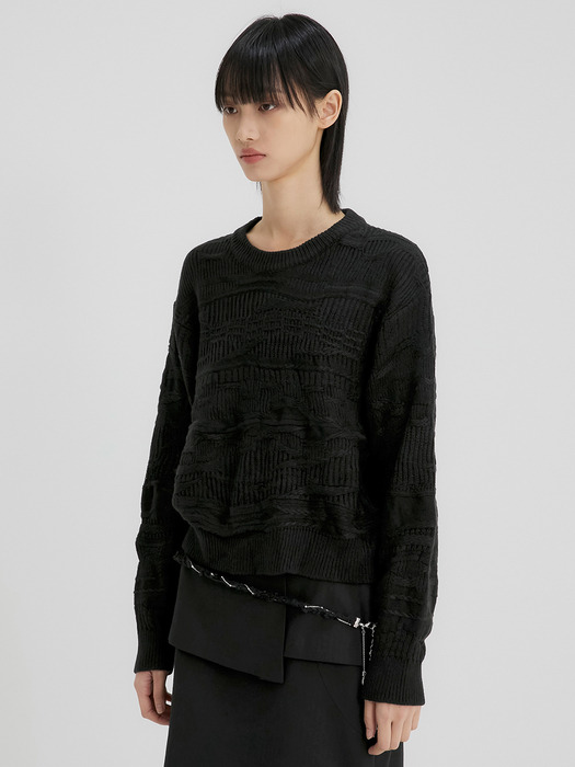 4Mix Knit Sweater (FL-147_Black)