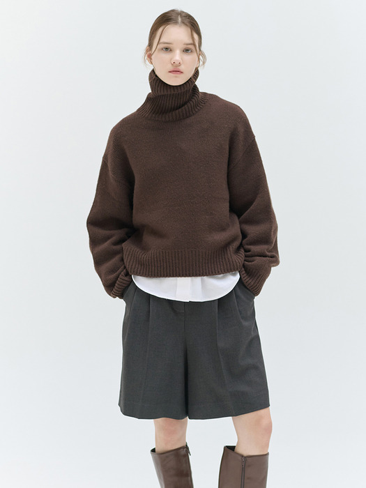 24WN relax-fit turtleneck pullover [CH/BR]