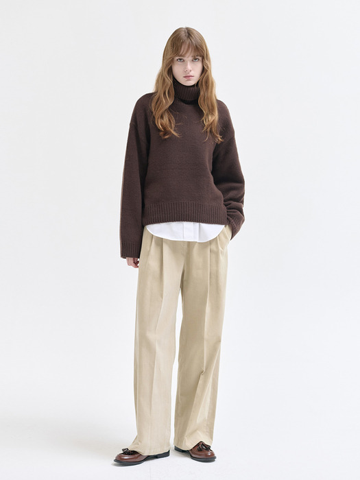 24WN relax-fit turtleneck pullover [CH/BR]