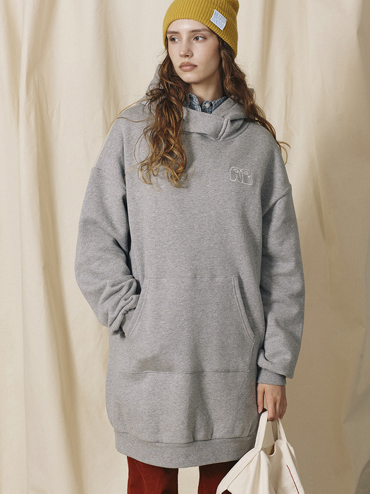 Soft Warm Hood Dress_Melange Gray