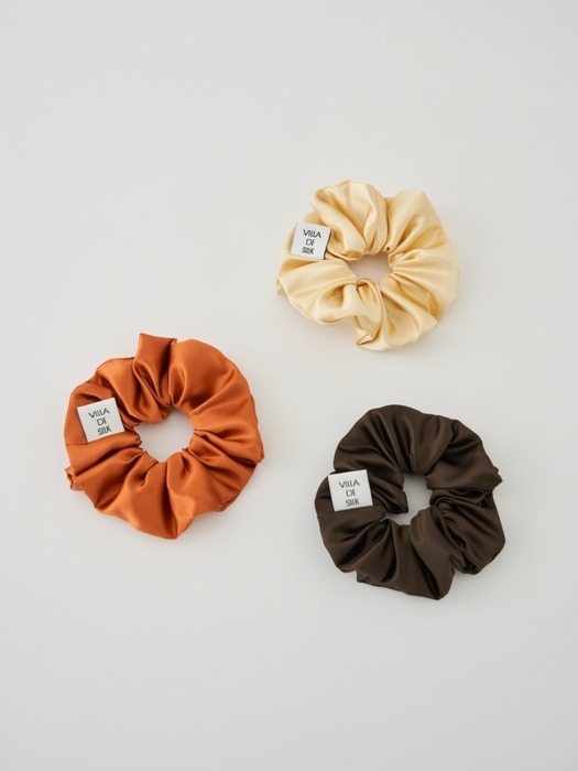 High density 100% silk scrunchie (3colors)