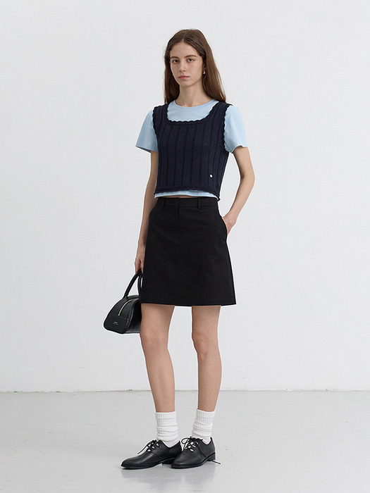 A-LINE MINI SKIRT BLACK_UDSK5B227BK