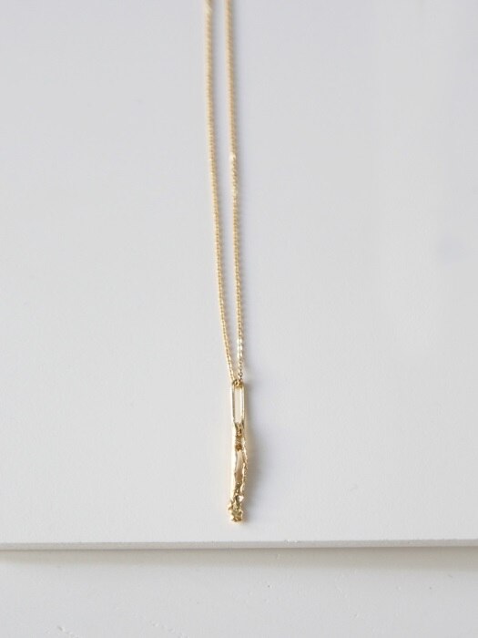 Bone piece necklace - silver,gold