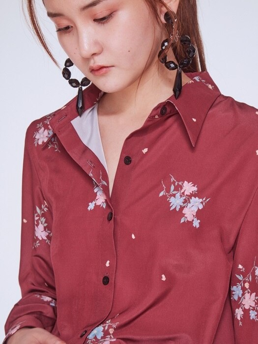 Forget me not Padded Blouse [WINE]