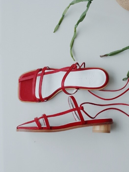 Two way strap sandals Red