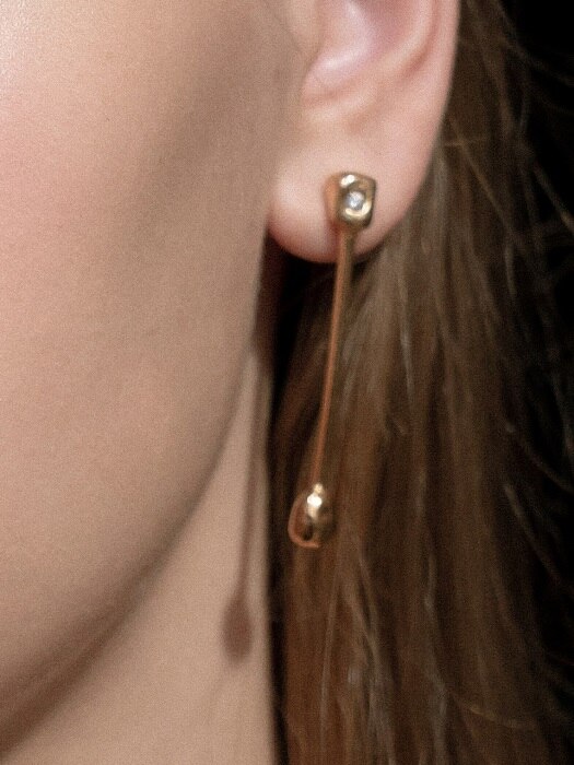 twinkle little star long and short bar earrings
