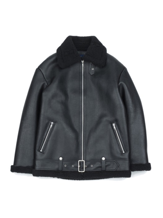 (UNISEX) type B-3 mouton jacket (Black)