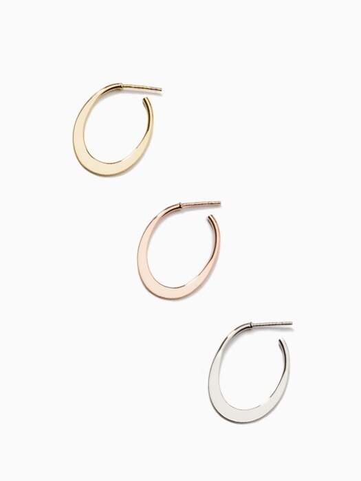 thin oval hoop earring S