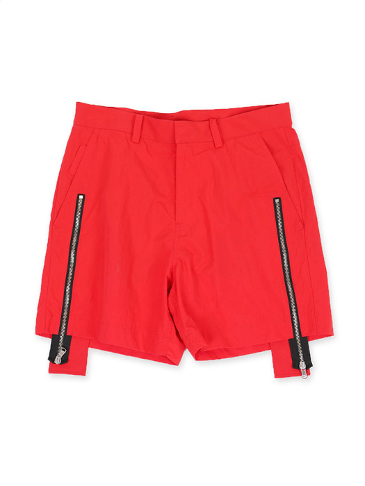 Genderless Micro Zipper Shorts Red (Genderless)