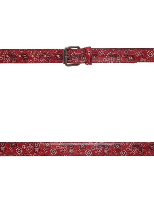 PAISLEY LETHER BELT _ RED