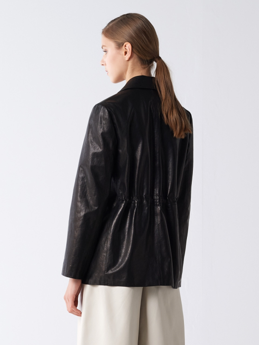 LAMB SKIN STRING JACKET BLACK