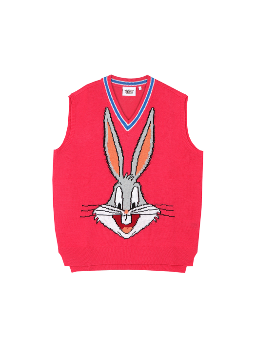 [FW19 Looney Tunes] Bugs Bunny Knit Vest(Pink)