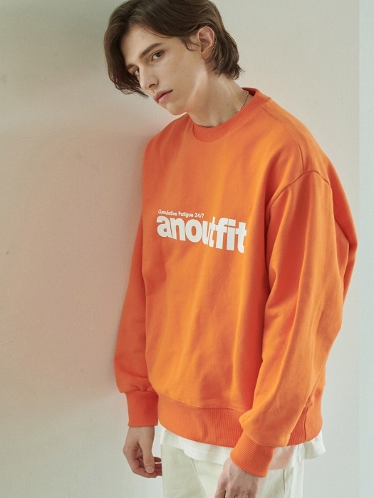 UNISEX SIGNATURE LOGO HEAVY SWEATSHIRT ORANGE