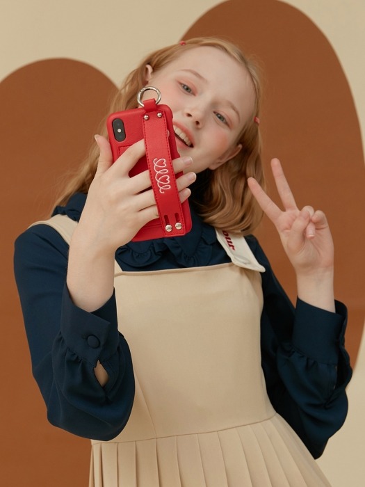 LEATHER STRAP PHONE CASE_red