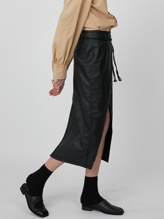 Skirt H Eco Leather Black
