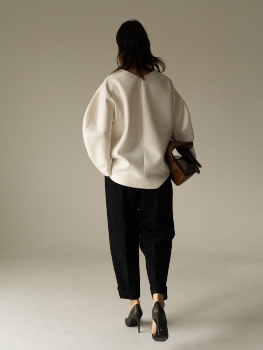 ROWE Double twill volumed Blouse _Ivory