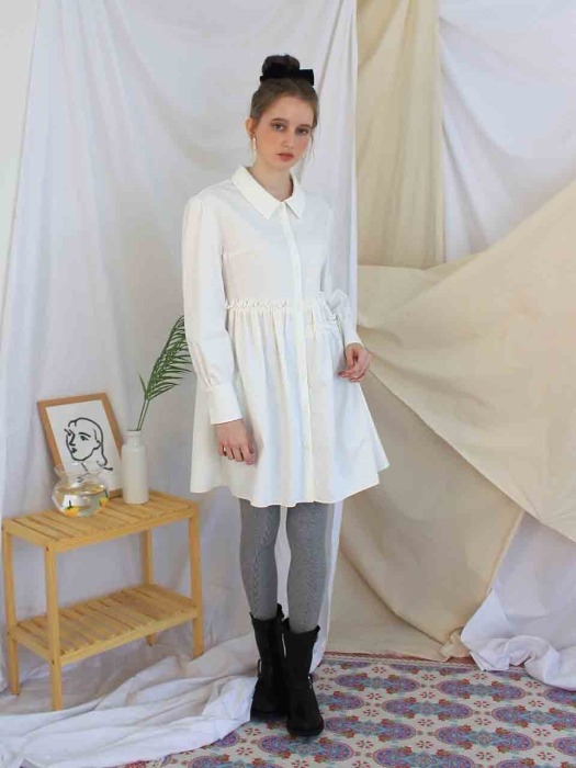 Chavi shirring dress (white) 
