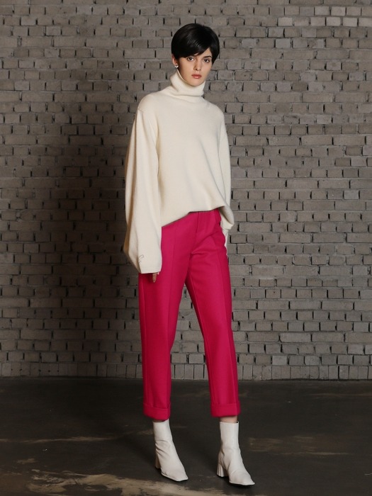 Solid wool pants_Pink