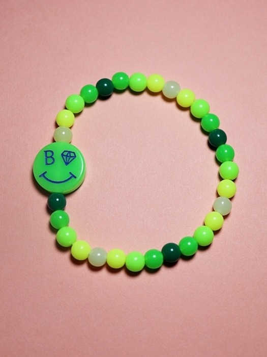 Neon color smile beads bracelet 네온 컬러 스마일 비즈팔찌