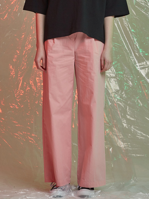 WIDE COTTON PANTS PINK