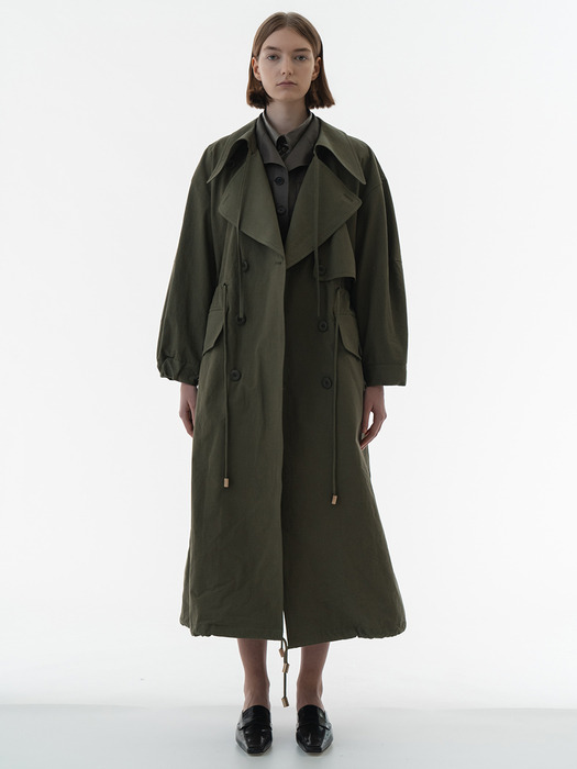 Fishtail detailed trench coat
