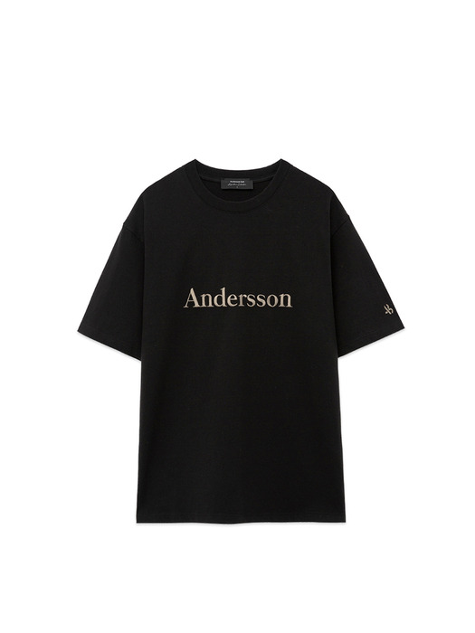 UNISEX ANDERSSON SIGNATURE EMBROIDERY T-SHIRT atb211u(NEW BLACK)