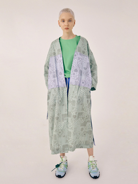 Vine Summer Long Robe (Mint)